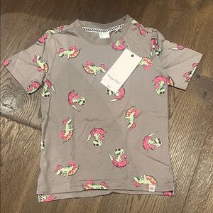 Sovereign Code Grey Kids Unicorn Print Tee with Pink & Lime Accents